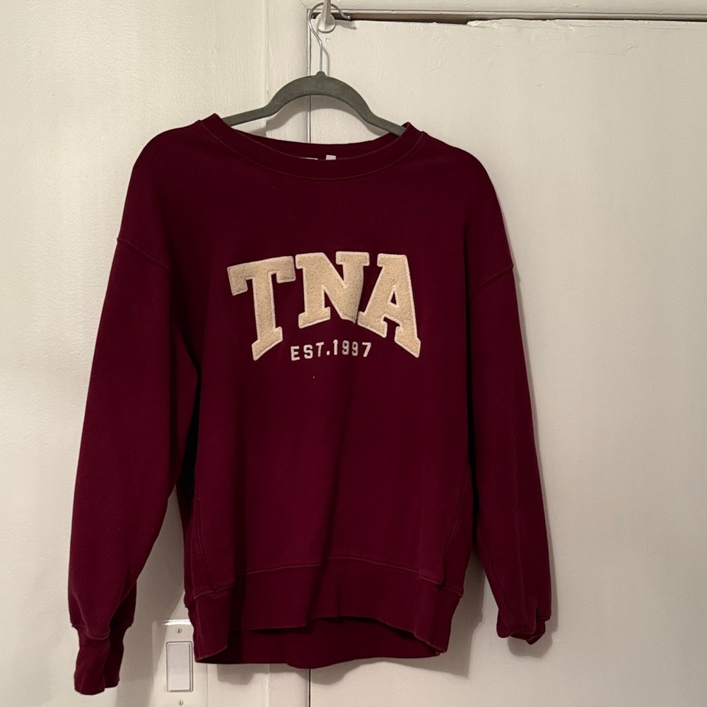 TNA / Aritzia Maroon Crewneck with Logo